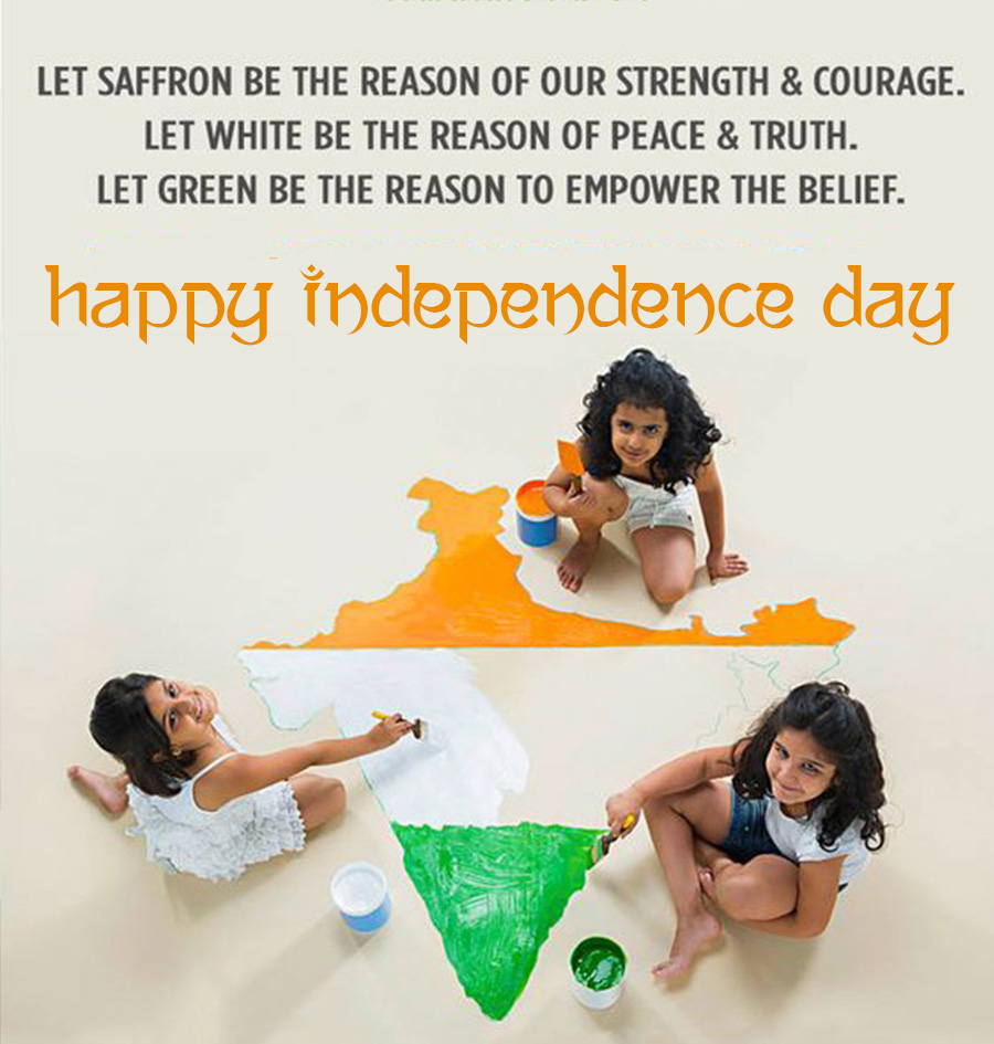 happy independence day wish little girls for Facebook 