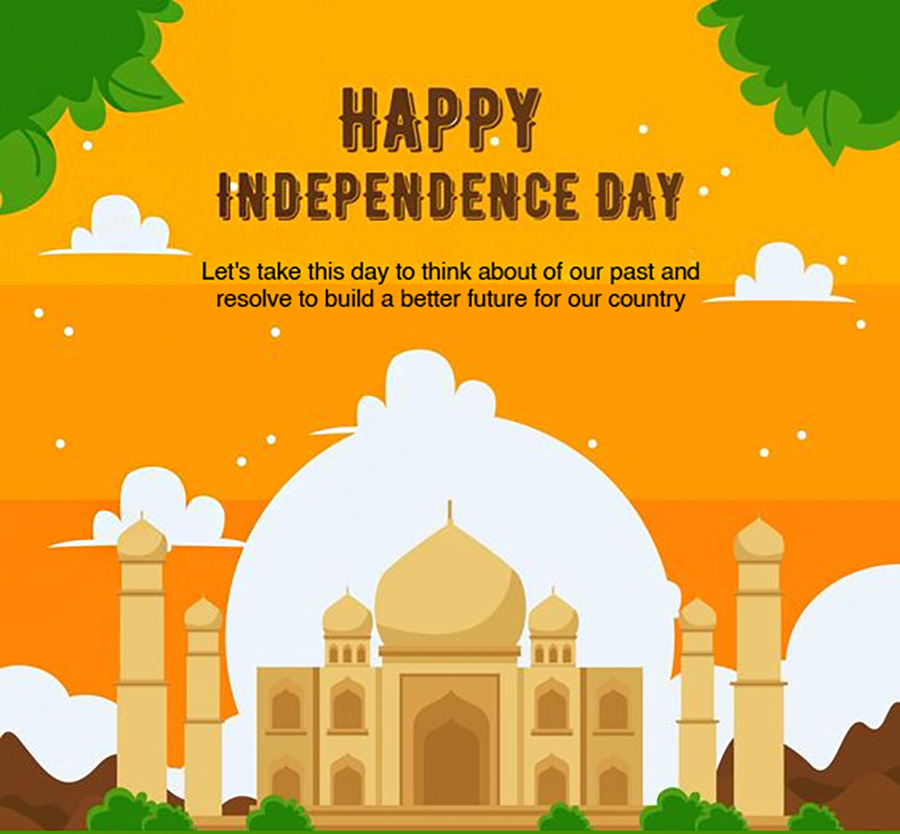 independence-day-wish- with quote taj mahal