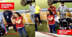 Read more about the article KXIP Fan Throws Hanky at Preity Zinta, Angers Her. Watch the Video