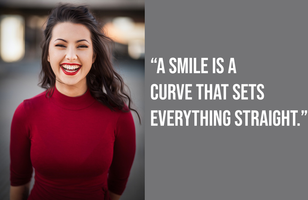 a smile is a curve that sets everything straight caption instagram